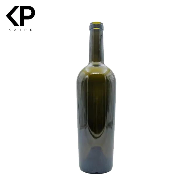 Popular Heavy Custom 330mm Tall Bordeaux Glass Wine Bottle With Cork