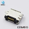 Micro AB type usb 2.0 5pin 180degree female SMT socket jack connector