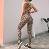 Woman Sports Leopard Jumpsuit 2019 One Piece Backless Bandages Women's Fitness wear hot sexy yoga pants clothing