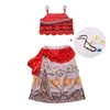 Halloween Princess Moana Costume Skirt Set Little Girls Cosplay Costume Fancy Party Cosplay Moana Dress up Outfits Costumes