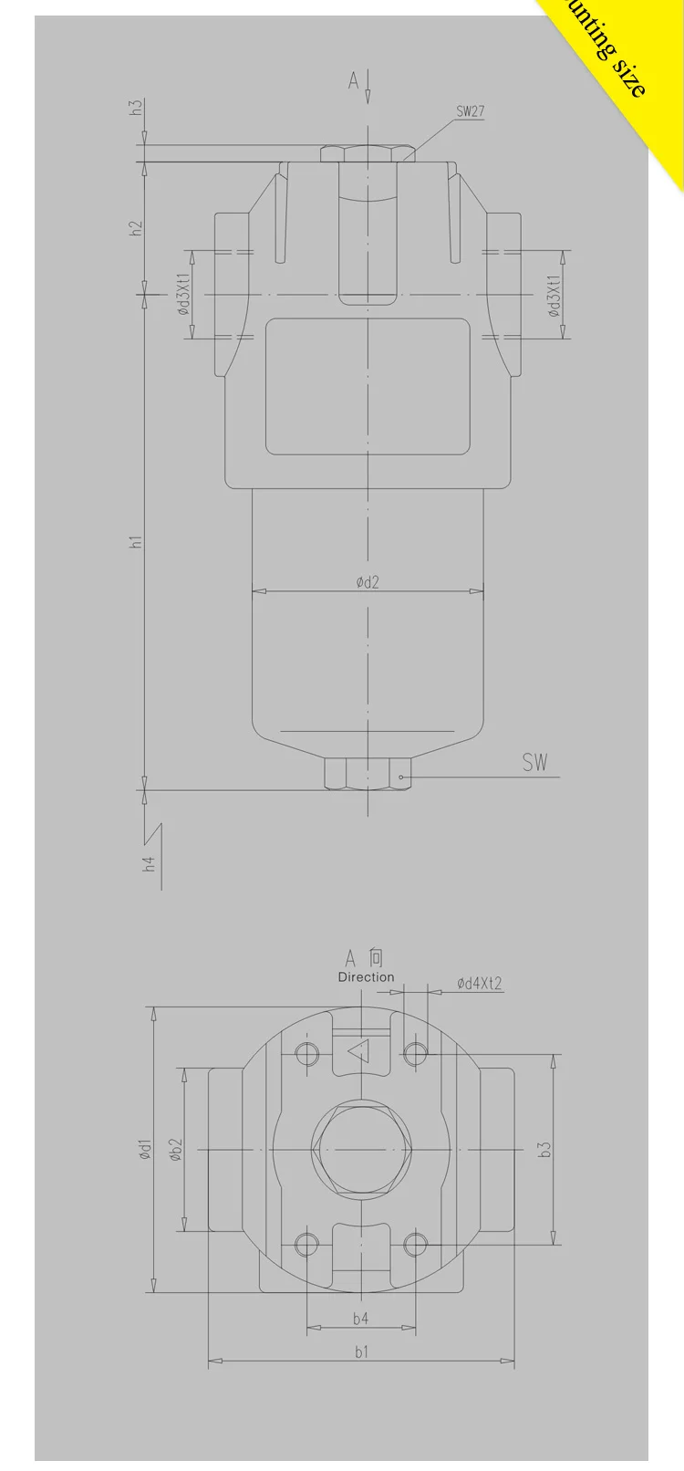 Replace LFZ Series Hydraulic Medium Pressure Inline Filter Assembly