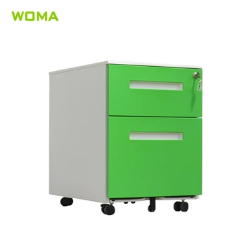 modern office mobile 2 drawer steel colorful file cabinet / metal