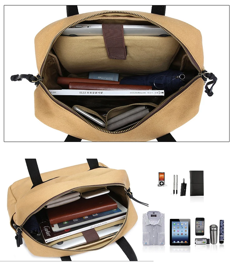 British design leisure daily using custom vintage top grain canvas leather unisex shoulder bag