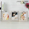 Jinnhome High Quality Alloy Collage picture frame Metal three folding photo frame beauty album Gold plate photo frame