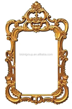 Exquisite Stylish Rococo Golden Flower Carving Framed Mirror Golden Flower Carving Framed Mirror