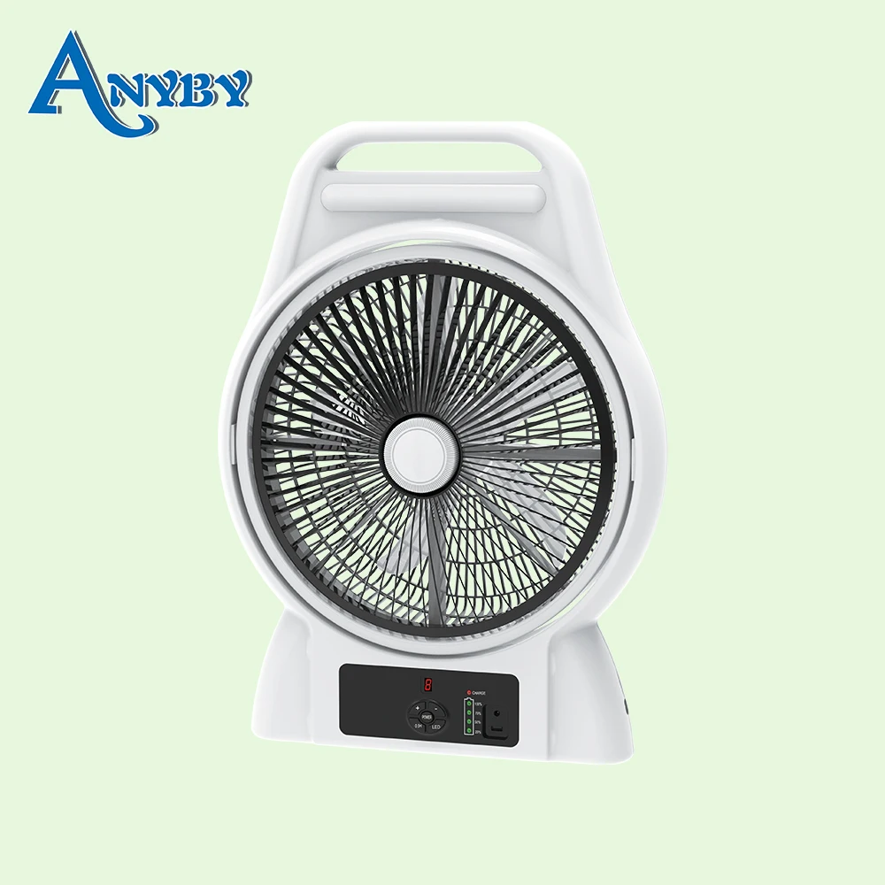 16inch AC/DC kennede factory home Rechargeable desk fan electric battery table fan with LED light