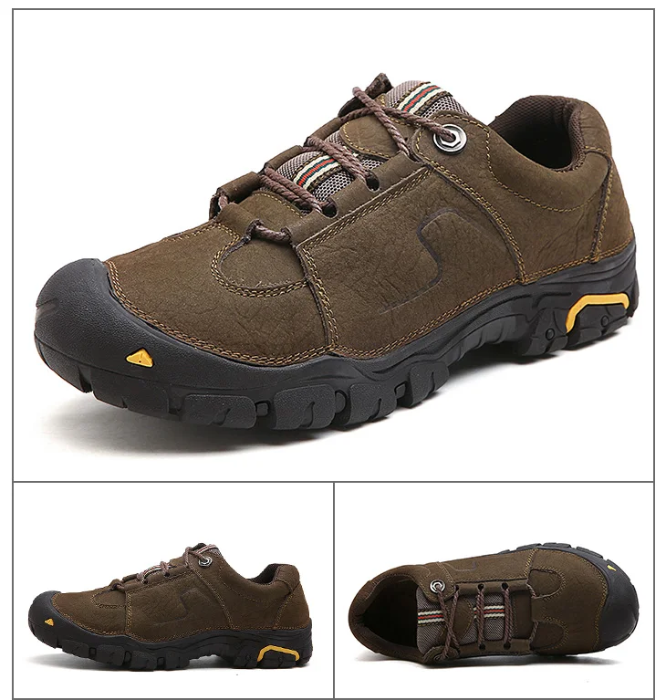 2018 Latest design wholesale custom hiking shoes black leather gym shoes  