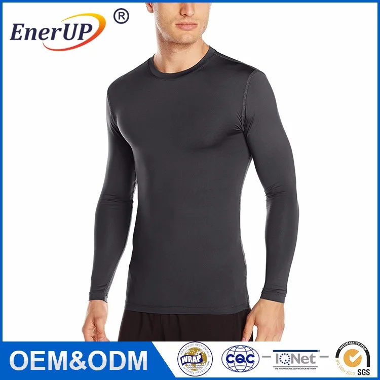 2017 Hot selling men's tight underwear custom long sleeve polyester t shirt quick dry wholesale