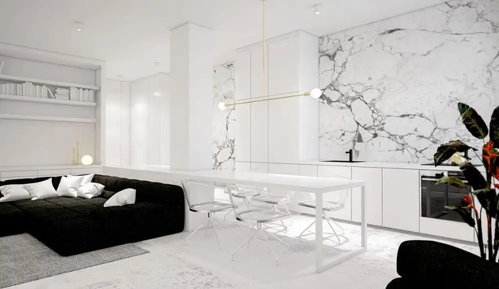 high-end Interior decoration material Italian white bianco statuario marble