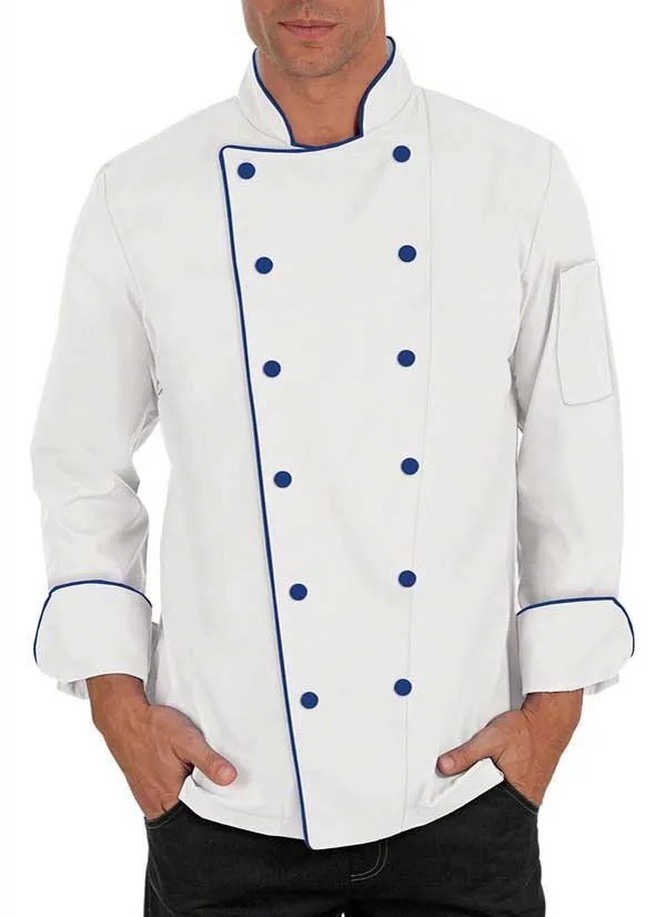 YARNOW Veste de Manteau de Chef Chemise de Manteau de Chef Classique Uniforme à Manches Courtes pour Chef de Restaurant de Boulangerie 1Pcs Moyen Noir 
