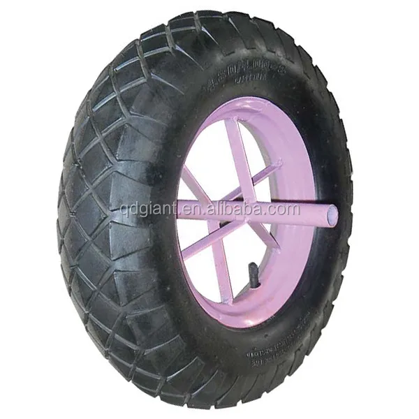 16inch Pneumatic Rubber wheelbarrow metal hub wheel