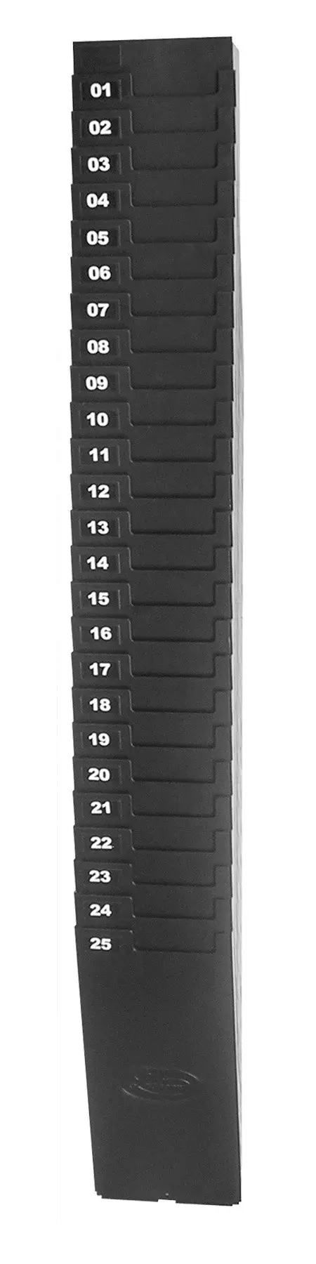 Lathem Time 25-7EX Expandable Time Card Rack 25-Pocket Holds 7 High Cards Black Plastic
