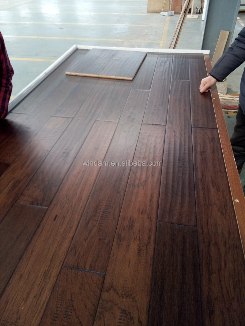 Hand Scraped Coffee Color Hickory Engineered Wood Flooring Buy Engineered Wood Flooring Wood Flooring Hand Scraped Wood Flooring Product On Alibaba Com