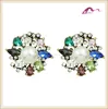 Fashion cluster rhinestone bib statement jewelry ring,women luxury pearl finger ring