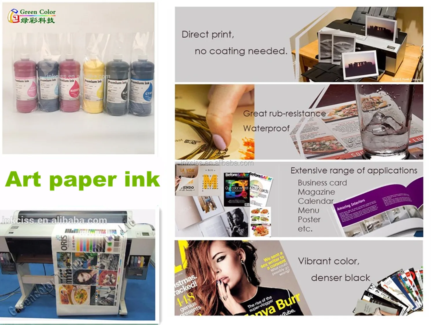Art Paper Ink Pigment Suitable For Epson L1300 L301 L210 L220 L375