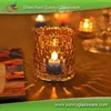 Honeycomb patterned Liquid luster finished christmas glass candle holder