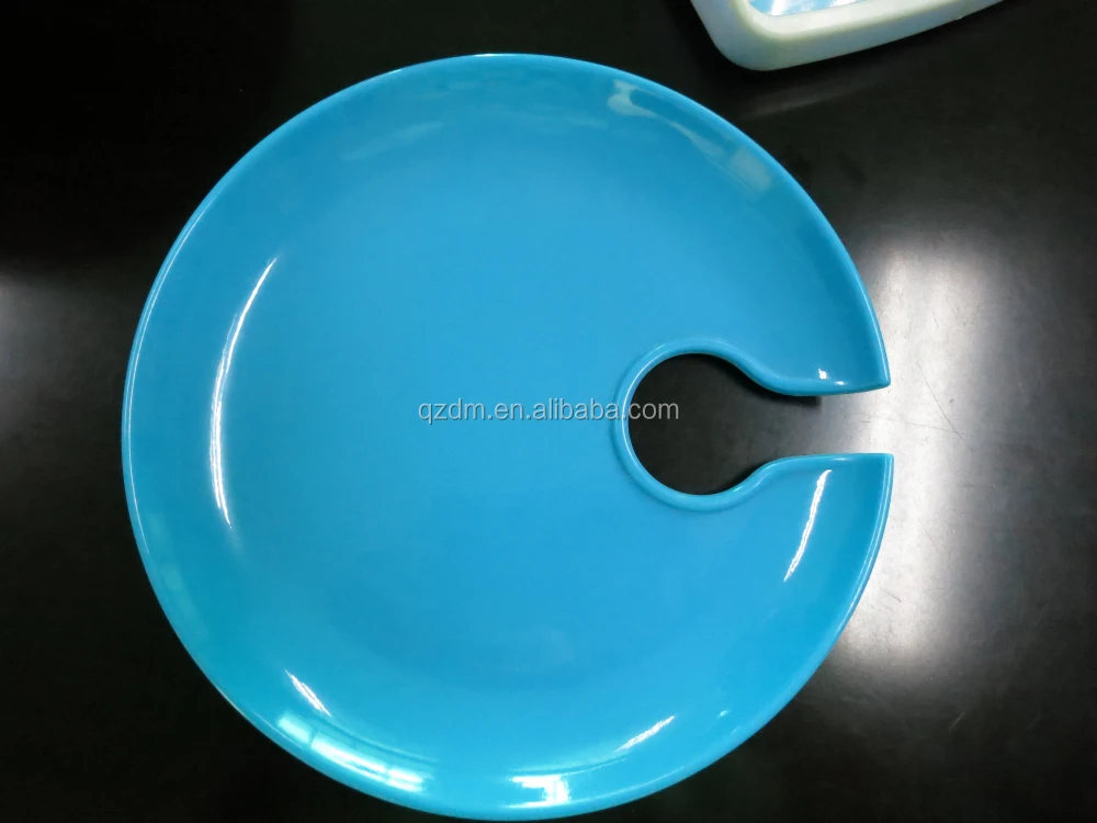 Solid Melamine Blue Cocktail Plates For Bar
