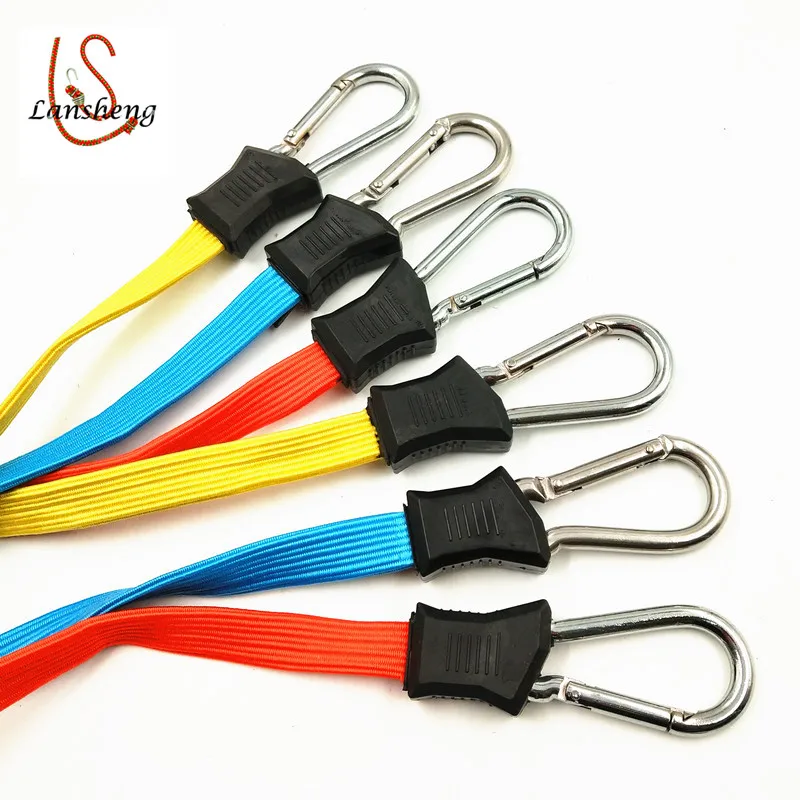 18mm Heavy Duty Flat Stretch Bungee Cord With Carabiner Hook - Buy Flat ...
