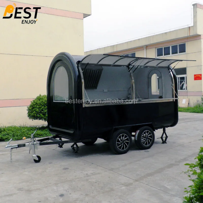 3m long round 2 axles 4 wheels factory export mobile food cart truck trailer for sale - 04