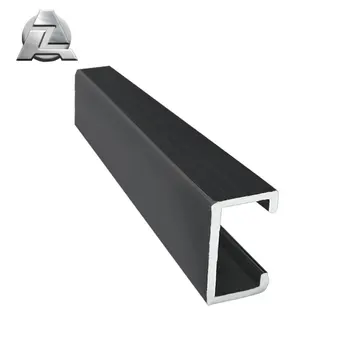 Black Powder Coated Extruded Aluminum C Channel Profile Buy Black Powder Coated Aluminum