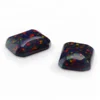 Modern and elegant black rectangle hybrid synthetic cabochon opal gemstone, good value gem from Japan