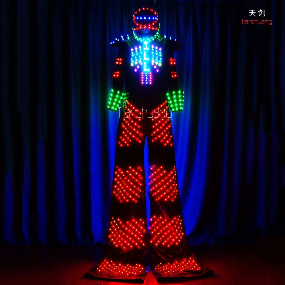 Led Stilts Traje De Robot Costumes Led Robot Discoball Costumes Led