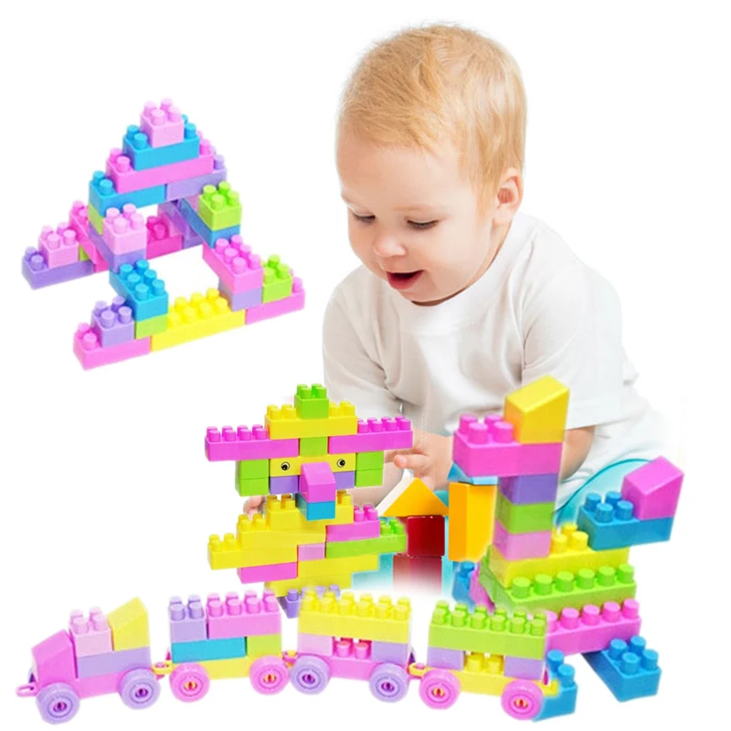 New Creative 46Pcs Plastic Children Kid Puzzle Educational Building Bricks Toy FCI