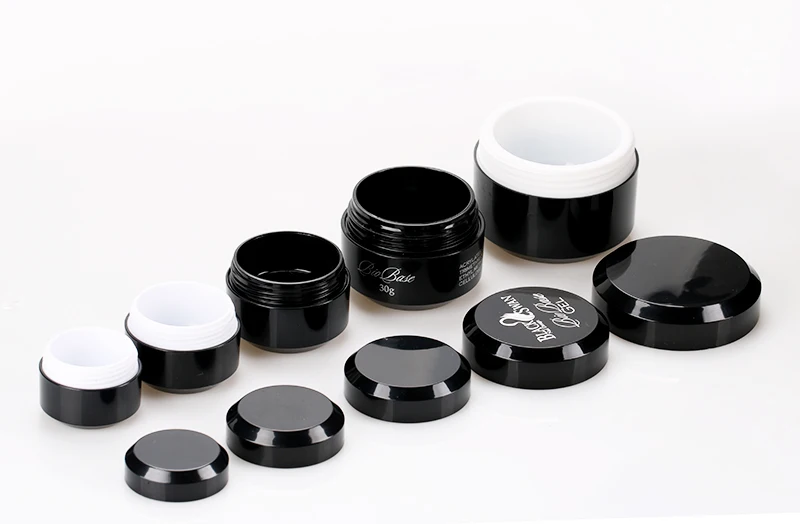 5g 15g 30g 50g Plastic Pot Empty For Gel Polish Black Nail Glue Cosmetic Containers Plastic