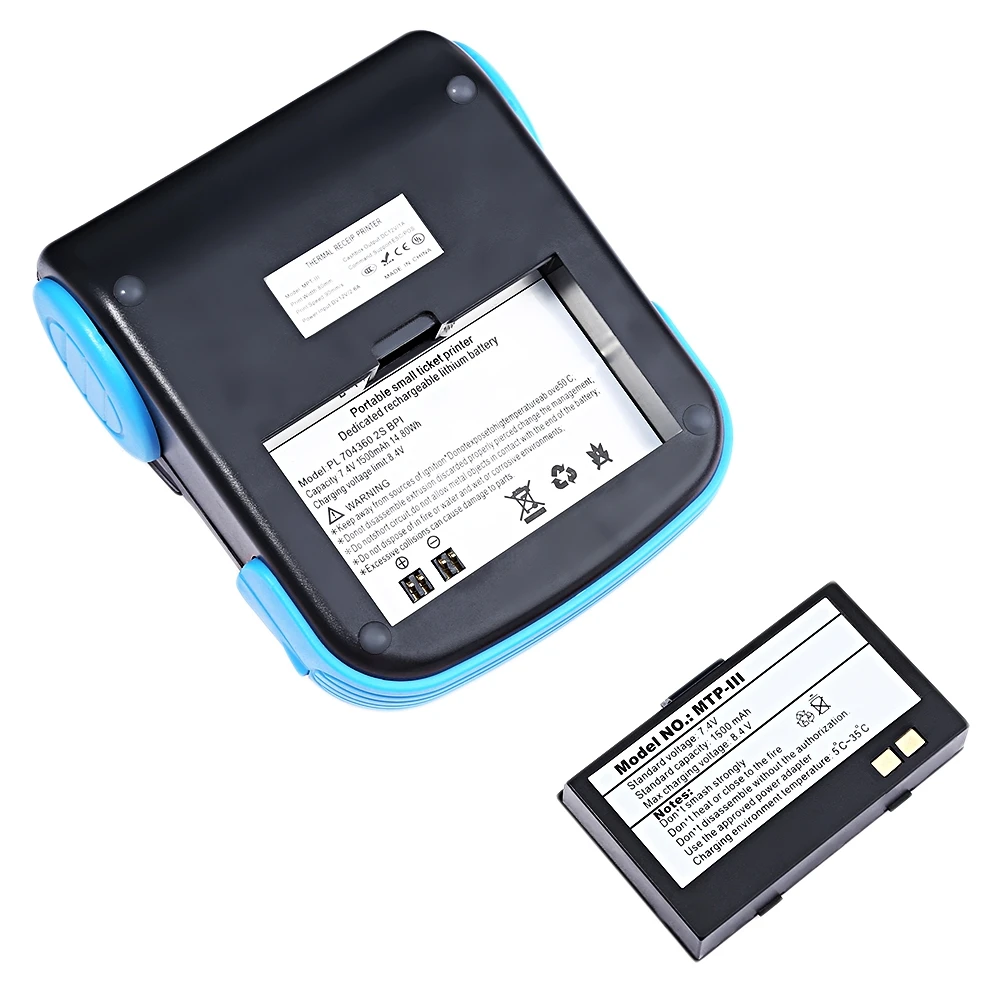 GOOJPRT MTP-3 Portable 80mm Bluetooth Thermal Printer EU Plug Support Android 