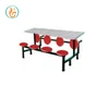 School Garment Factory Foldable Stainless Steel Dining Table For Eight People