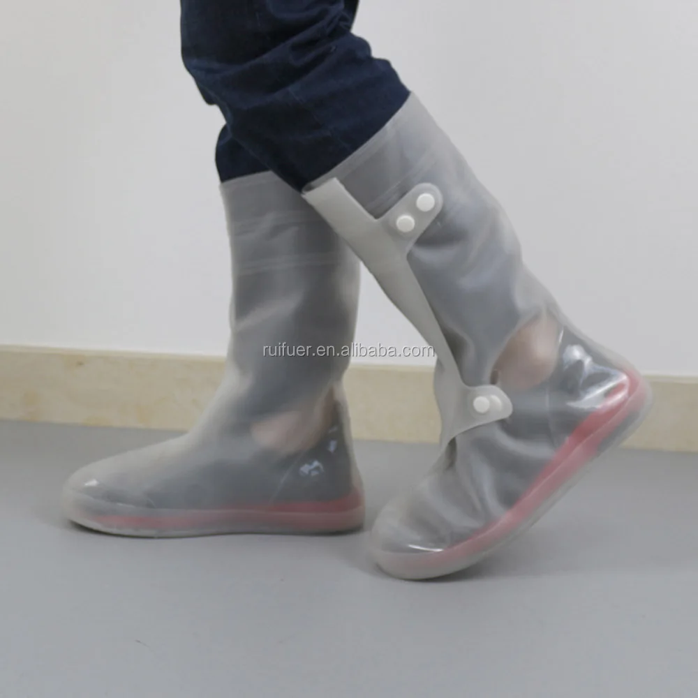 37cm High Long Waterproof Rain Shoe Reusable Rubber Overshoe Foldable