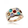 (062538) Ice Clear Glass Gem Marbles Sterling Silver Ring