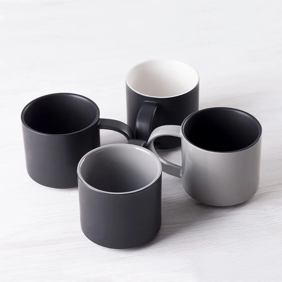 Wholesale Promotional 12oz Reusable Personalized Matt Black Ceramic