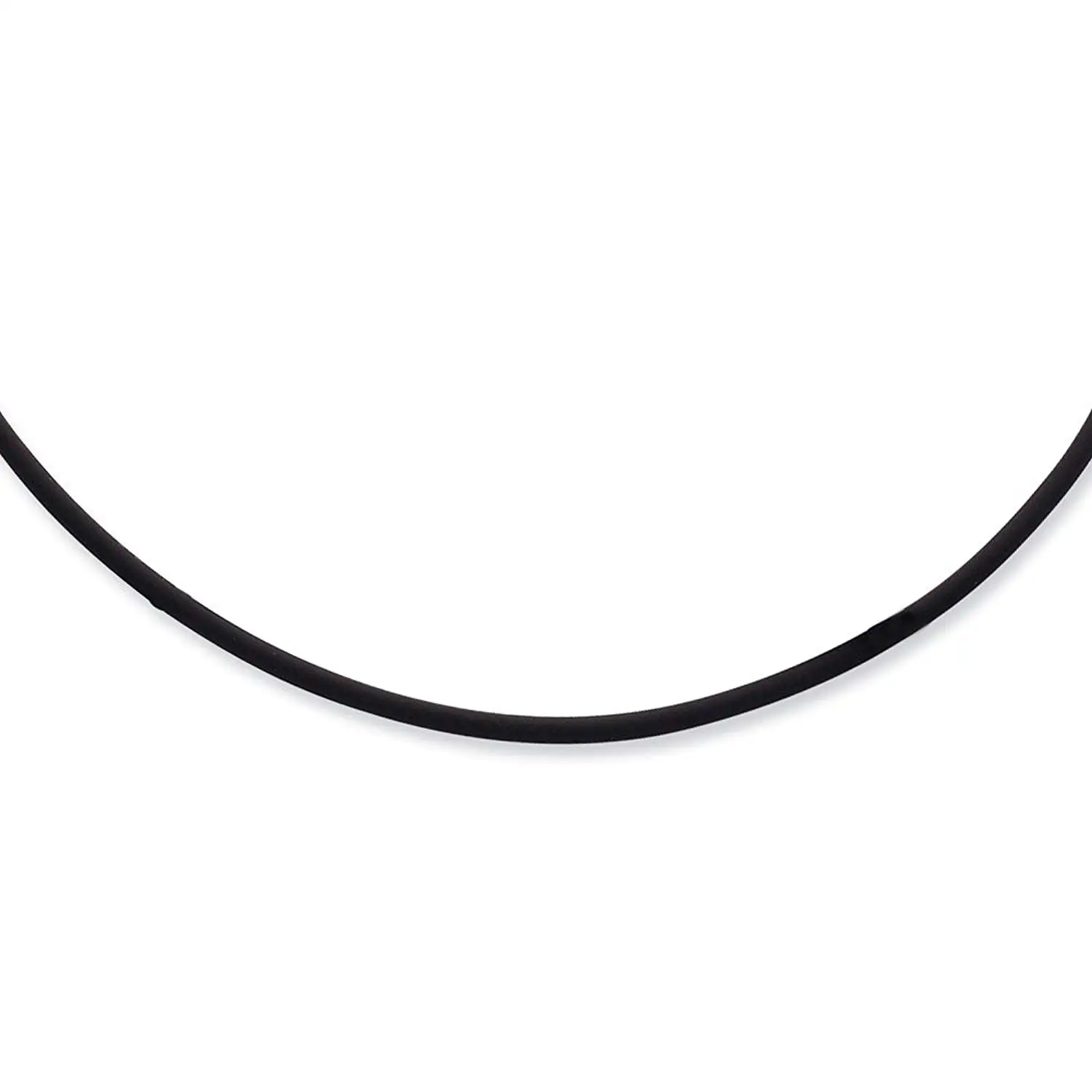Solid 925 Sterling Silver 16inch 3mm Black Rubber Cord Necklace Chain - with Secure Lobster Lock Clasp