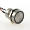 IP68 Waterproof Stainless Steel Blue Ring LED Latching 16mm Piezo push button