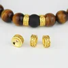 Custom made sterling silver metal beads engraved logo spacer beads for bracelets