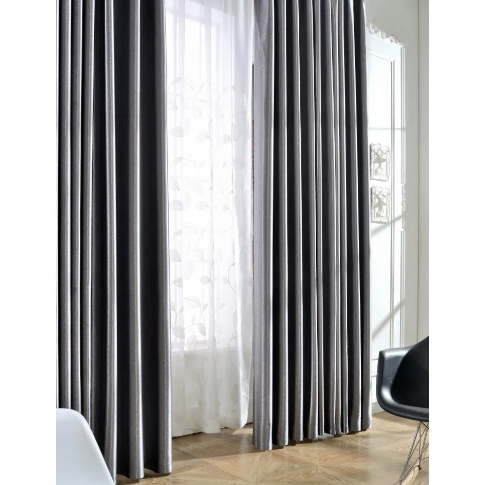 Full Blind Luxury Style Curtains In Grey