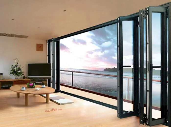 China Supplier Laundry Room Bifold Doors German System Commercial Transparent Folding Door