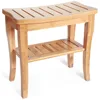 Wooden Stool Bench with Underneath Storage Shelf