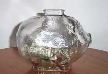 glass piggy bank