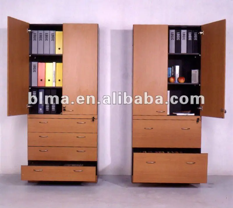 Office Furniture Three Drawers Colorful Wooden File Cabinet In Mdf