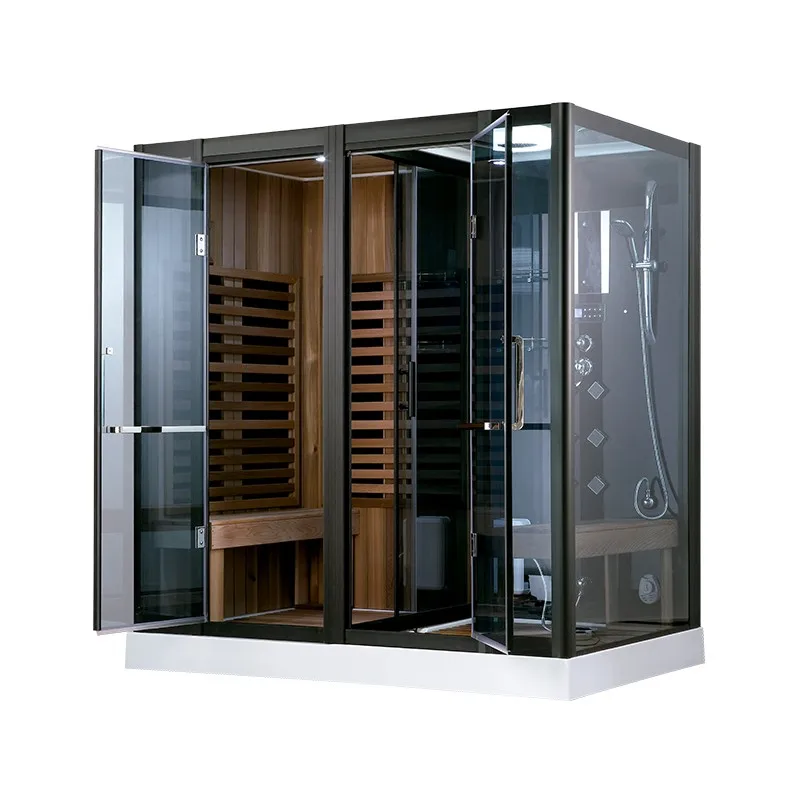 Modern Luxury Dry&wet Sauna Combination Room,2 Person Sauna And Steam