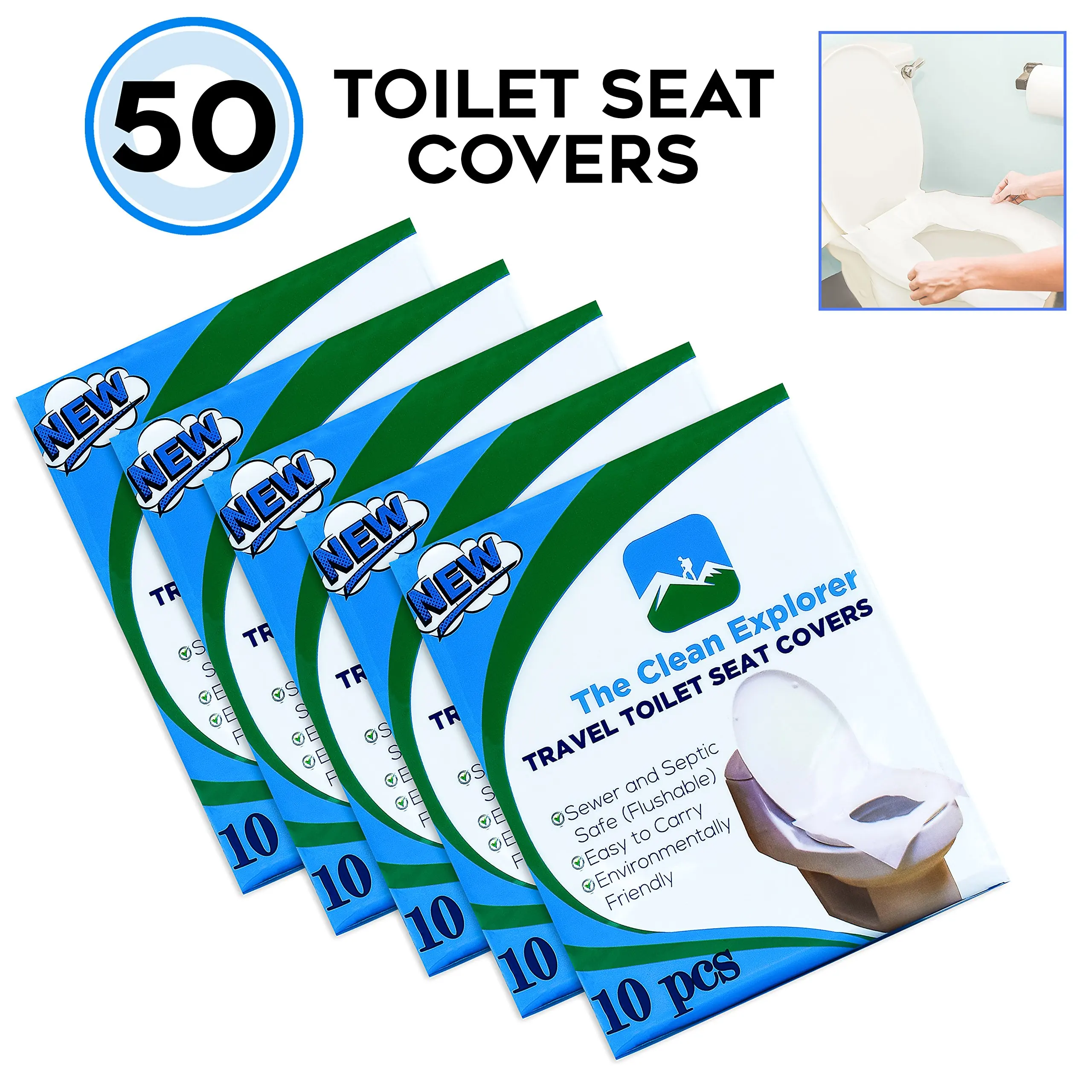 Buy Disposable Toilet Seat Covers, Travel, Office, Potty Training. 50