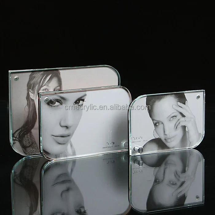 Frameless Round And Right Angle Together Clear Acrylic Block Photo