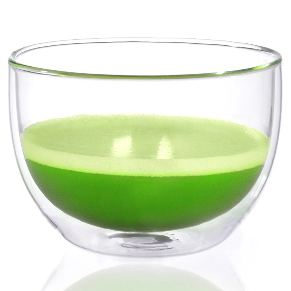 Glass Matcha Bowl With Spout (500ml Textured Glass) - Maison Koko