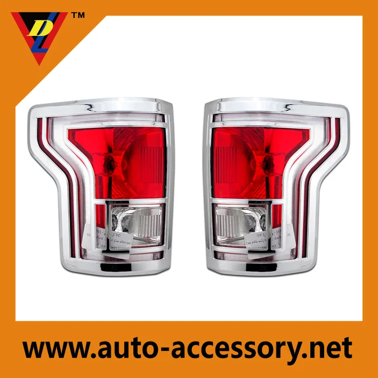 Chrome Taillight Covers With Sensor Cutouts For 2015-2017 Ford F-150 - EZ Motoring