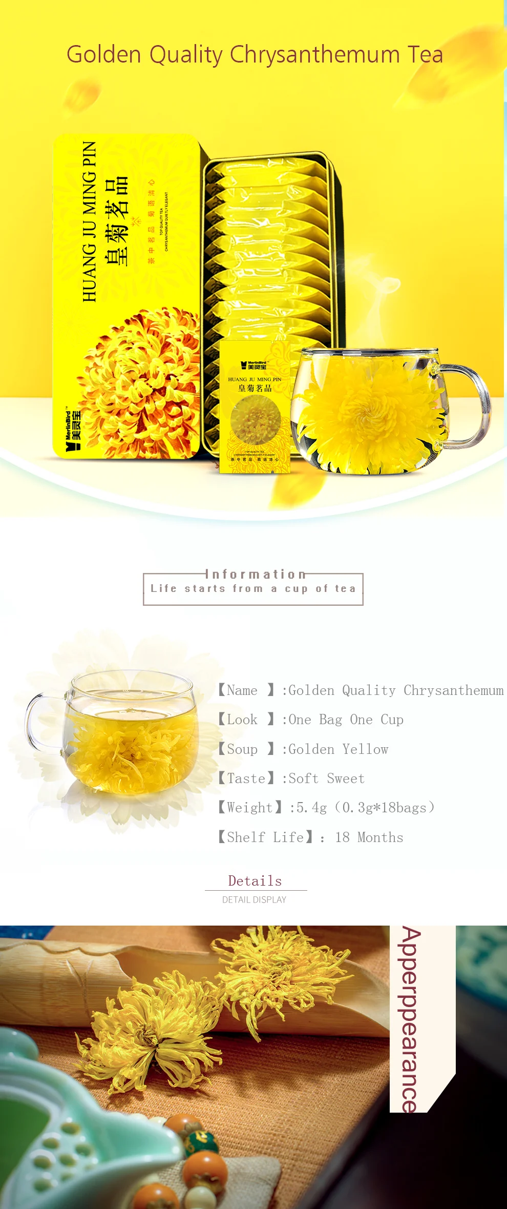 Dried chrysanthemums Wholesale Scented Flavor Flower Herbal Tea