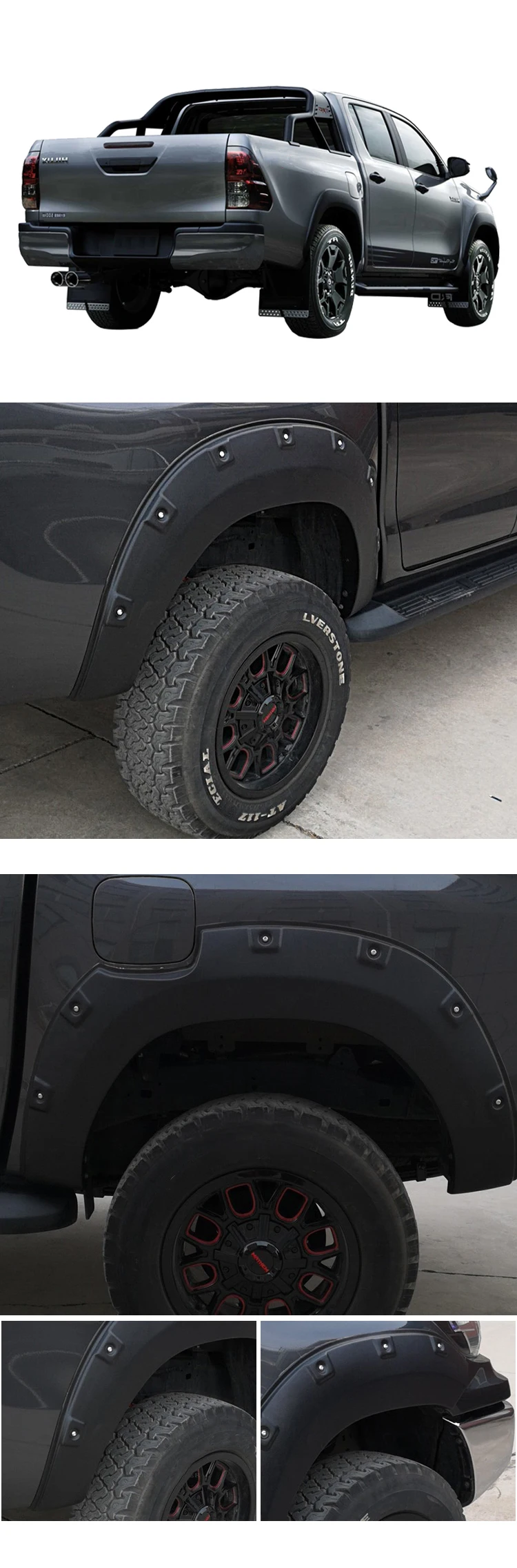 4x4 Auto Accessories Abs Material Universal Fender Flares For Hilux Re