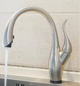 Stainless Steel Touch Sensor Pull Down Spring Loaded Kitchen Sink