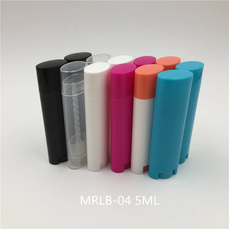 0.15oz 4.5g Empty Plastic Oval Lip Balm Tubes White Black Clear For Lip Balm Tube Packaging